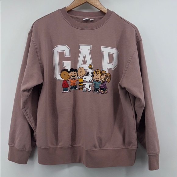 GAP Peanuts & Gang Relaxed Fit Sweatshirt Fawn Beige Size Medium - Picture 2 of 7